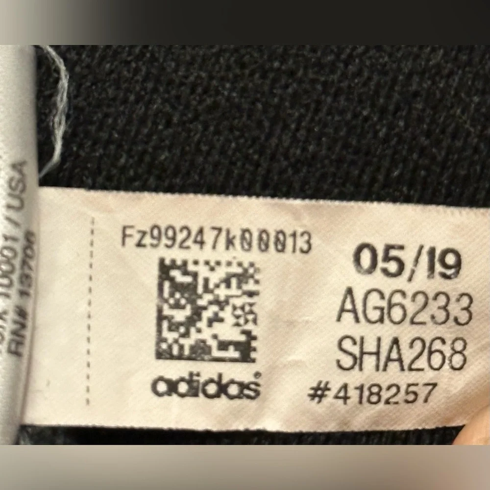 Adidas Youth Boys Size 6 Track Jacket Full Zip Up Black 3 Stripes